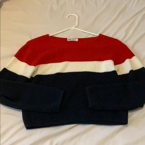 H&M Red, White, and Blue Long-sleeve Shirt